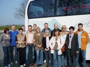 Gruppenfoto auf dem Rastplatz 